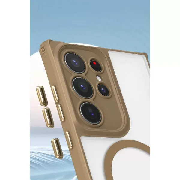 Samsung Galaxy S25 Ultra Kılıf Enka Magsafe Silikon Kılıf - Desert