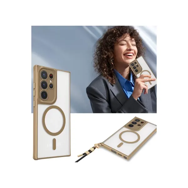 Samsung Galaxy S25 Ultra Kılıf Enka Magsafe Silikon Kılıf - Desert