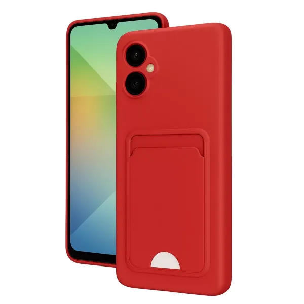 Samsung Galaxy A06 Kılıf Kelvin Kartvizitli Silikon - Kırmızı