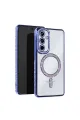 Samsung Galaxy S25 Kılıf Joke Simli Magneticsafe Kılıf - Mavi