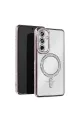 Samsung Galaxy S25 Kılıf Joke Simli Magneticsafe Kılıf - Gümüş