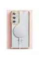 Samsung Galaxy S25 Kılıf Joke Simli Magneticsafe Kılıf - Gümüş