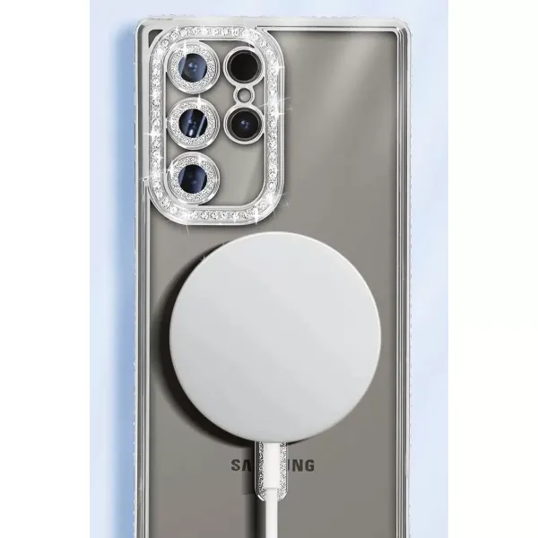 Samsung Galaxy S25 Ultra Kılıf Joke Simli Magneticsafe Kılıf - Pembe