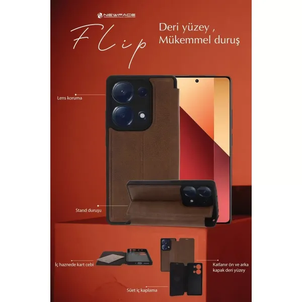 Samsung Galaxy A56 Kılıf Flip Cover - Taba