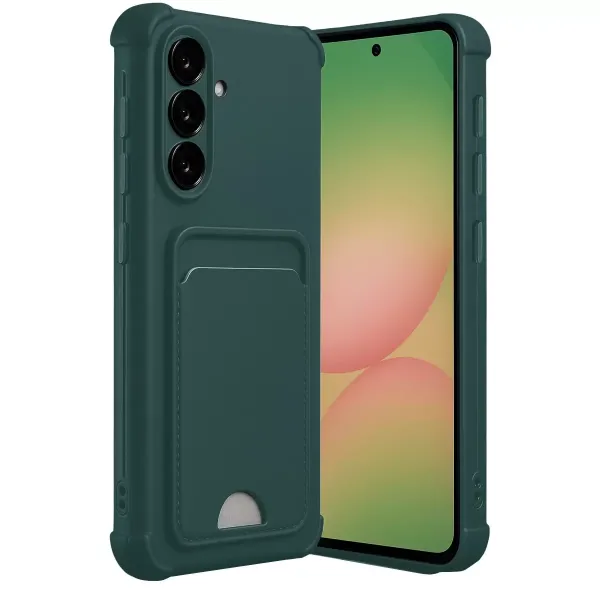 Samsung Galaxy A36 Kılıf Kelvin Kartvizitli Silikon - Koyu Yeşil