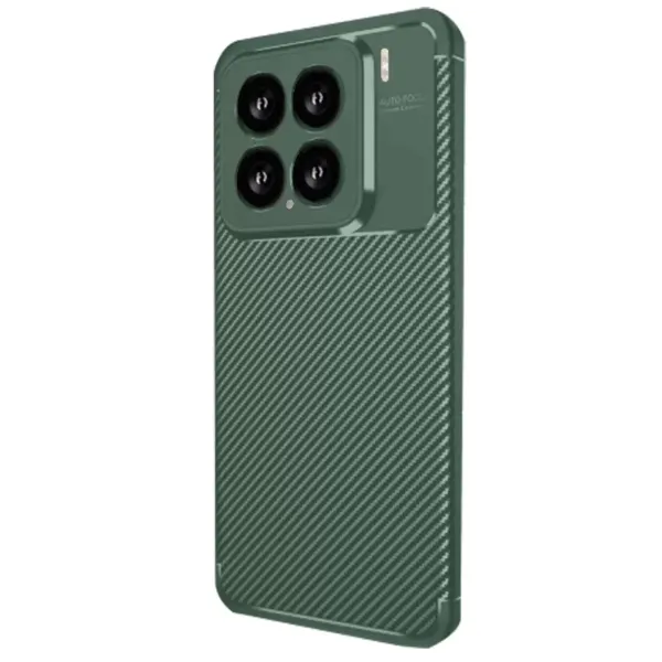 Xiaomi Mi 15 Kılıf Auto Focus Karbon Kapak - Koyu Yeşil