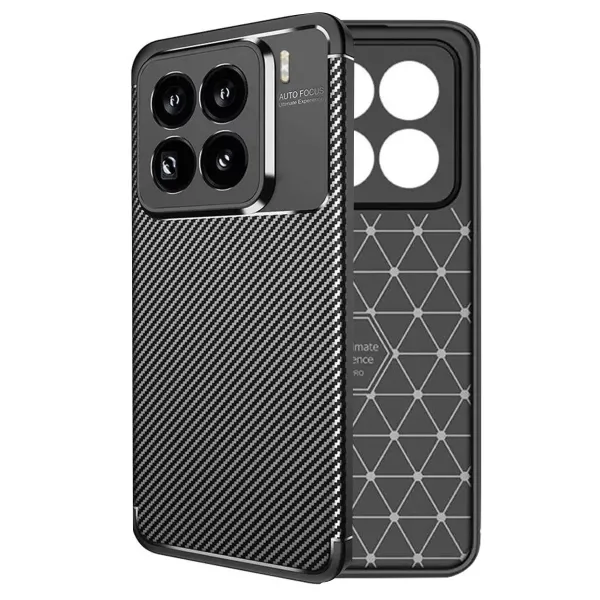 Xiaomi Mi 15 Pro Kılıf Auto Focus Karbon Kapak - Siyah