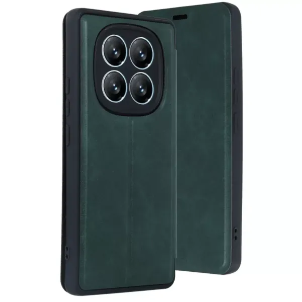Xiaomi Redmi Note 14 Pro 5g Kılıf Flip Cover - Koyu Yeşil
