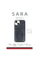 Apple İphone 14 Kılıf Sara Kartvizitli Deri Kılıf - Siyah