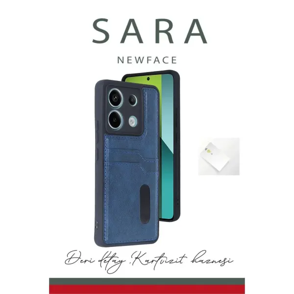 Xiaomi Redmi Note 13 Pro 4g Kılıf Sara Kartvizitli Deri Kılıf - Koyu Yeşil