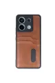 Xiaomi Redmi Note 13 Pro 5g Kılıf Sara Kartvizitli Deri Kılıf - Taba