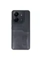Xiaomi Redmi 13c Kılıf Sara Kartvizitli Deri Kılıf - Siyah