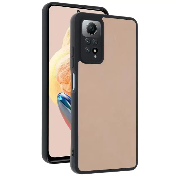 Xiaomi Redmi Note 12 Pro 4g Kılıf Aras Deri Kapak - Pudra