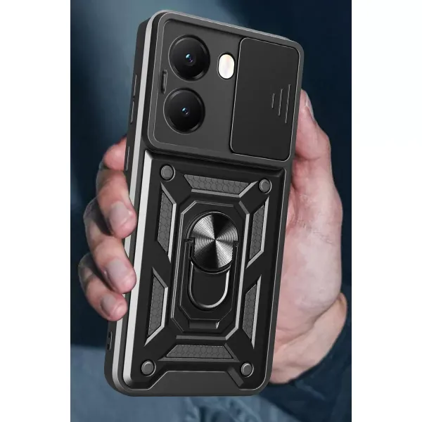 Xiaomi Poco X7 Pro Kılıf Pars Lens Yüzüklü Silikon - Kırmızı