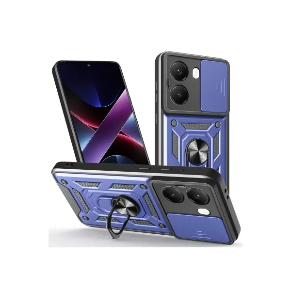 Xiaomi Poco X7 Pro Kılıf Pars Lens Yüzüklü Silikon - Lacivert