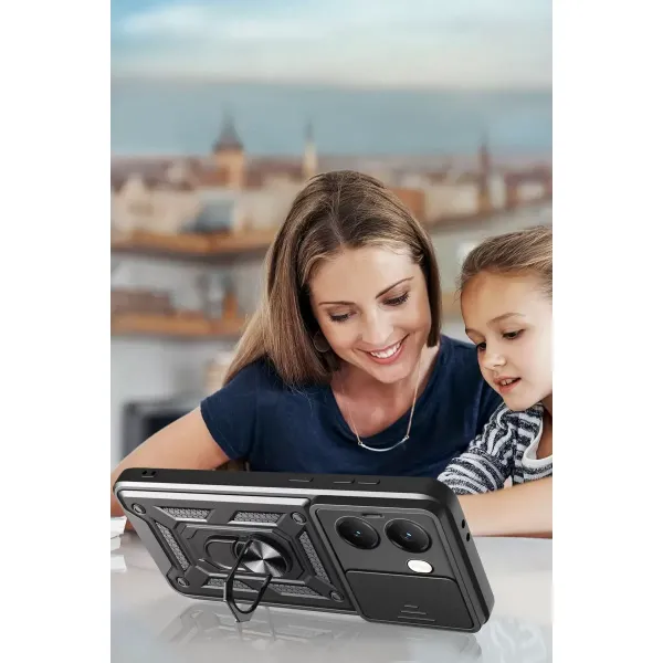 Xiaomi Poco X7 Pro Kılıf Pars Lens Yüzüklü Silikon - Lacivert