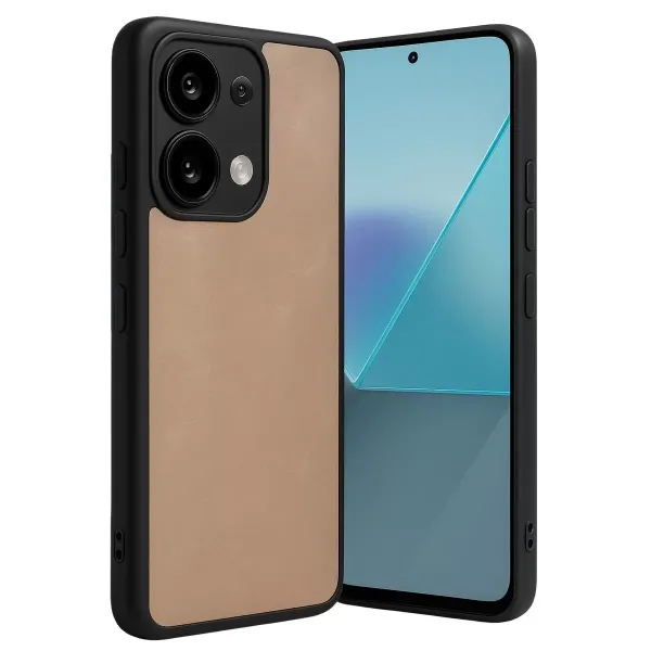 Xiaomi Redmi Note 13 4g Kılıf Aras Deri Kapak - Pudra