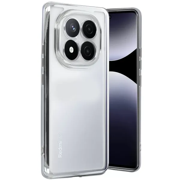 Xiaomi Redmi Note 14 Pro Plus Kılıf Razer Lensli Silikon - Gümüş