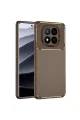 Xiaomi Redmi Note 14 Pro 4g Kılıf Auto Focus Karbon Kapak - Kahverengi