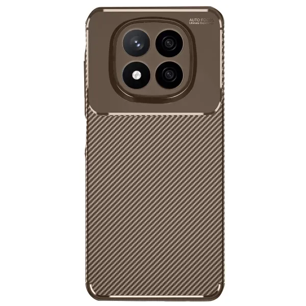 Xiaomi Redmi Note 14 Pro 4g Kılıf Auto Focus Karbon Kapak - Kahverengi