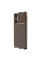 Xiaomi Poco X7 Pro Kılıf Auto Focus Karbon Kapak - Kahverengi