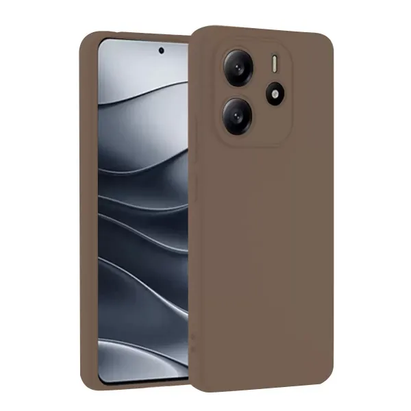 Xiaomi Redmi Note 14 4g Kılıf First Silikon - Kahverengi