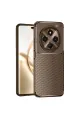 Tecno Spark 30c Kılıf Auto Focus Karbon Kapak - Kahverengi