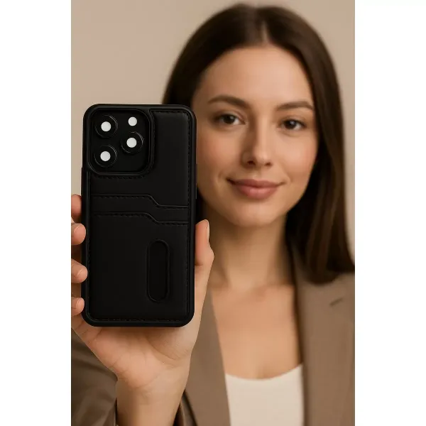 Xiaomi Redmi Note 14 4g Kılıf Sara Kartvizitli Deri Kılıf - Koyu Yeşil
