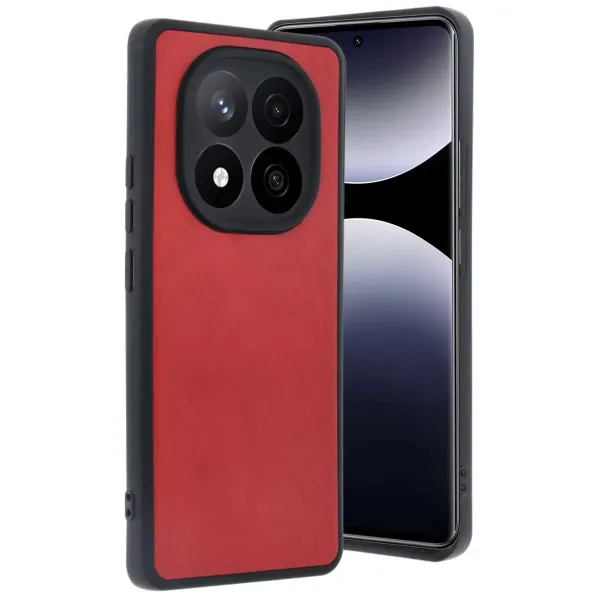 Xiaomi Redmi Note 14 Pro 4g Kılıf Aras Deri Kapak - Kırmızı