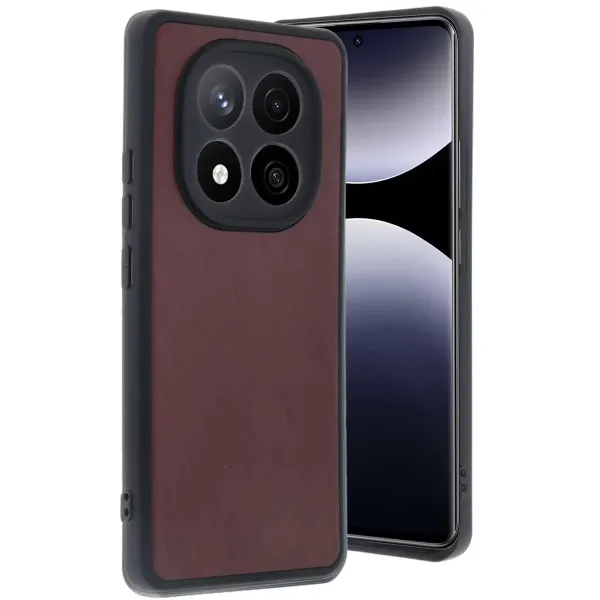 Xiaomi Redmi Note 14 Pro 4g Kılıf Aras Deri Kapak - Bordo