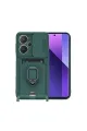 Xiaomi Redmi Note 13 Pro Plus Kılıf Zuma Kartvizitli Yüzüklü Silikon - Yeşil