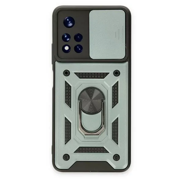 Xiaomi Redmi Note 11t Kılıf Pars Lens Yüzüklü Silikon - Yeşil