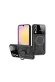 Samsung Galaxy S25 Edge Kılıf Joy Lens Standlı Kapak - Siyah