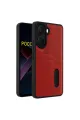 Xiaomi Poco X7 Pro Kılıf Sara Kartvizitli Deri Kılıf - Kırmızı