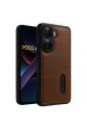 Xiaomi Poco X7 Pro Kılıf Sara Kartvizitli Deri Kılıf - Taba