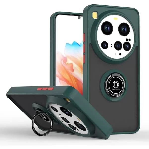 Xiaomi Mi 15 Ultra Kılıf Montreal Yüzüklü Silikon Kapak - Yeşil