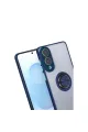 Samsung Galaxy S25 Edge Kılıf Montreal Yüzüklü Silikon Kapak - Lacivert