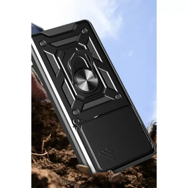 Xiaomi Mi 15 Pro Kılıf Pars Lens Yüzüklü Silikon - Kırmızı