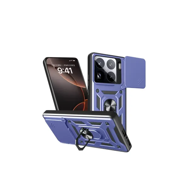 Xiaomi Mi 15 Pro Kılıf Pars Lens Yüzüklü Silikon - Lacivert
