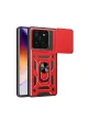 Xiaomi Mi 14t Pro Kılıf Pars Lens Yüzüklü Silikon - Kırmızı