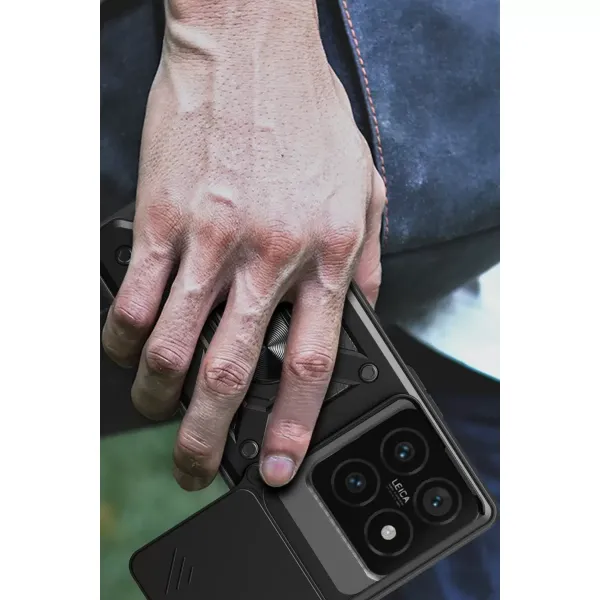 Xiaomi Mi 14t Pro Kılıf Pars Lens Yüzüklü Silikon - Kırmızı