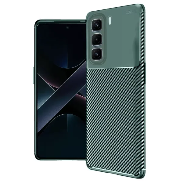 İnfinix Hot 50 Pro Plus 4g Auto Focus Karbon Kapak - Koyu Yeşil