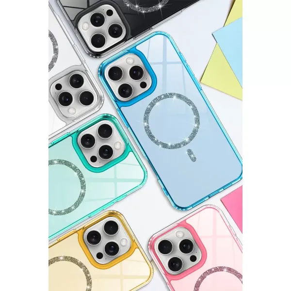 Apple İphone 12 Live Diamond Magsafe Kapak - Mavi