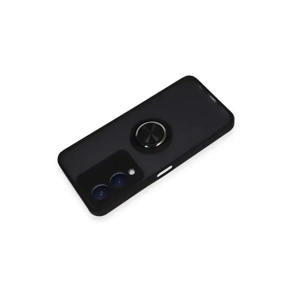 Vivo Y17s Kılıf Montreal Yüzüklü Silikon Kapak - Siyah