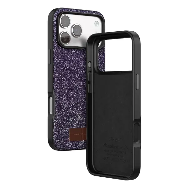 Onegif Apple İphone 17 Pro Bright Simli Kapak - Derin Mor