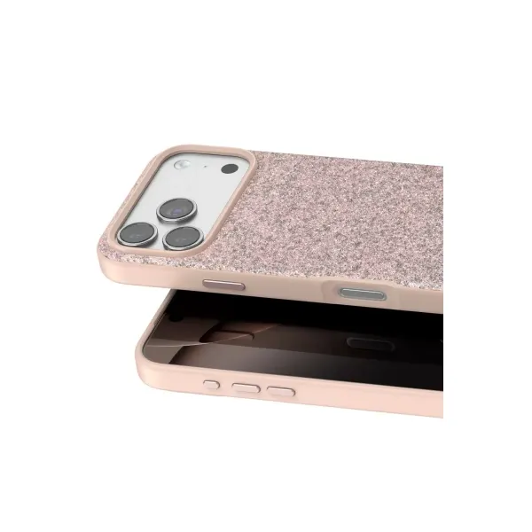 Onegif Apple İphone 17 Pro Bright Simli Kapak - Pembe