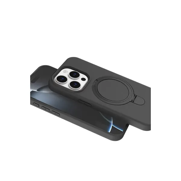 Apple İphone 15 Pro Max Regal Magsafe Standlı Kapak - Titan Gri