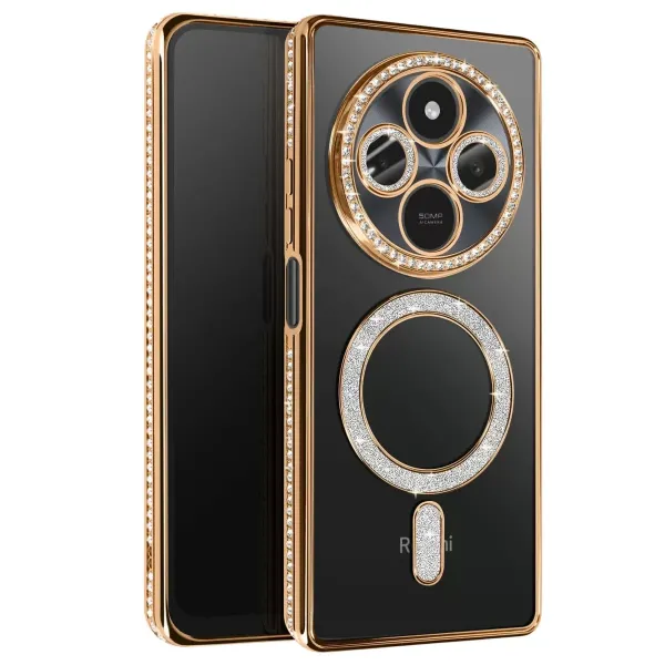 Xiaomi Redmi 14c Joke Simli Magneticsafe Kılıf - Gold