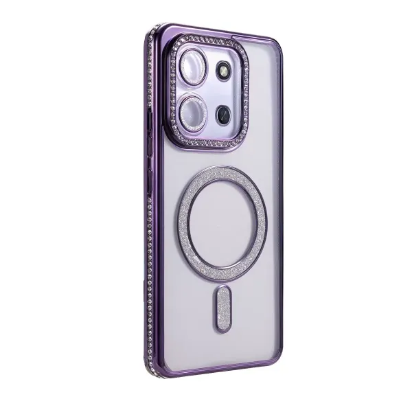 Xiaomi Redmi 15c 4g Joke Simli Magneticsafe Kılıf - Derin Mor