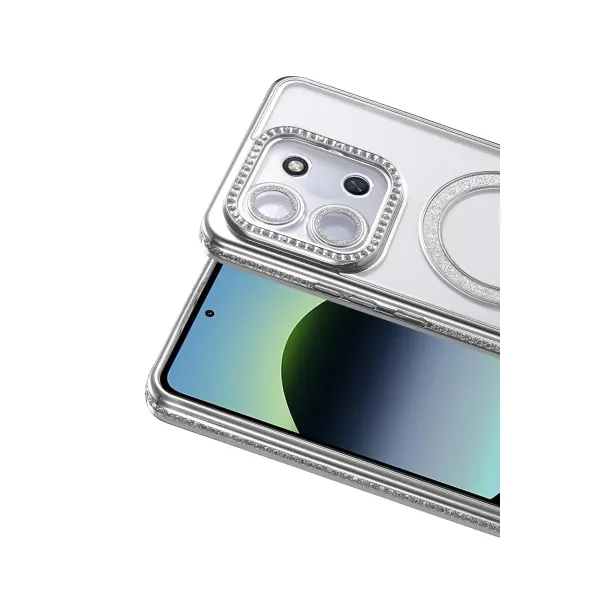 Xiaomi Redmi 15c 4g Joke Simli Magneticsafe Kılıf - Gümüş